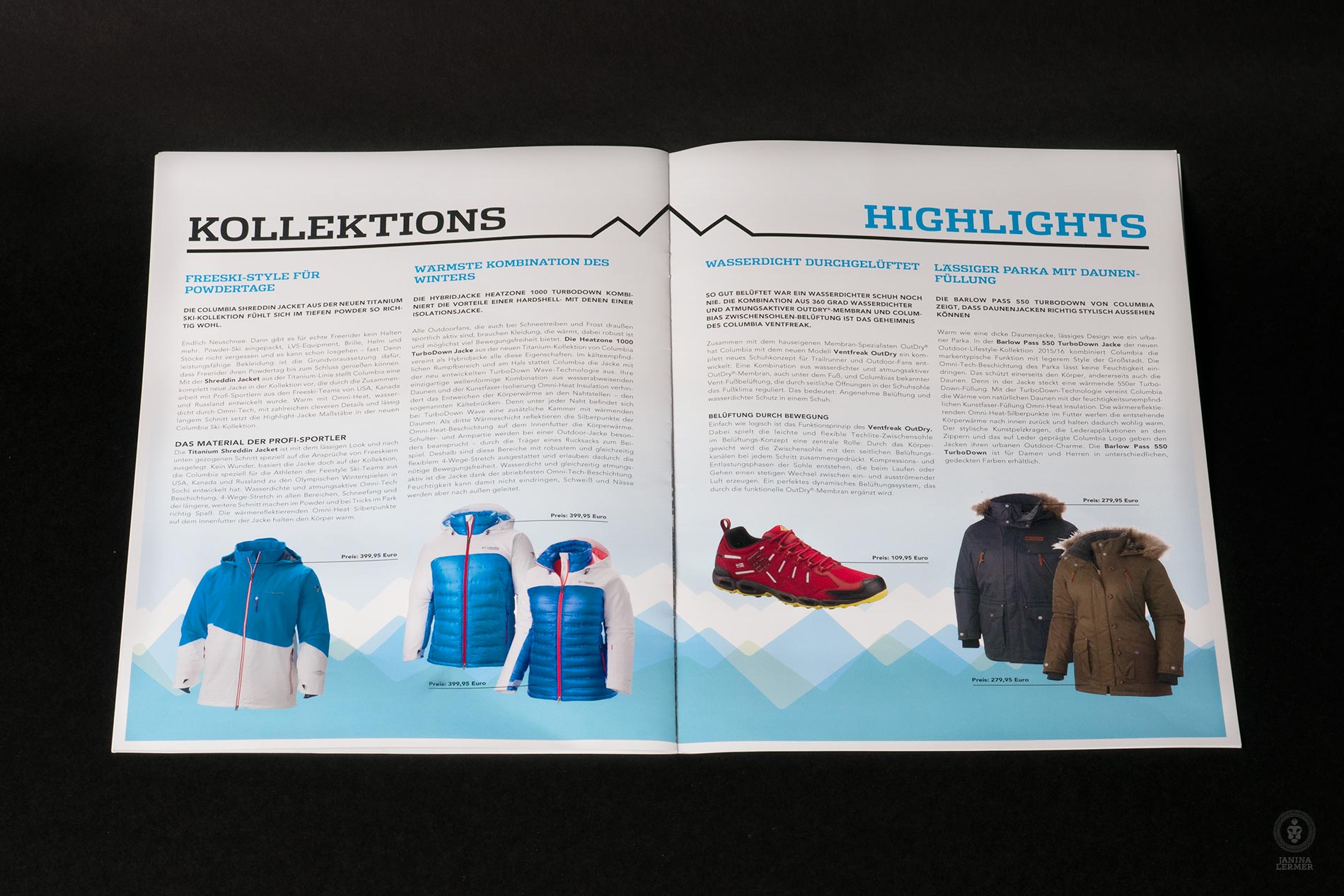 Janina-Lermer-Markenkommunikation-Brand-communication-Columbia-Presskit-Editorialdesing-Innenseiten-Prudukte-products-Winter-15