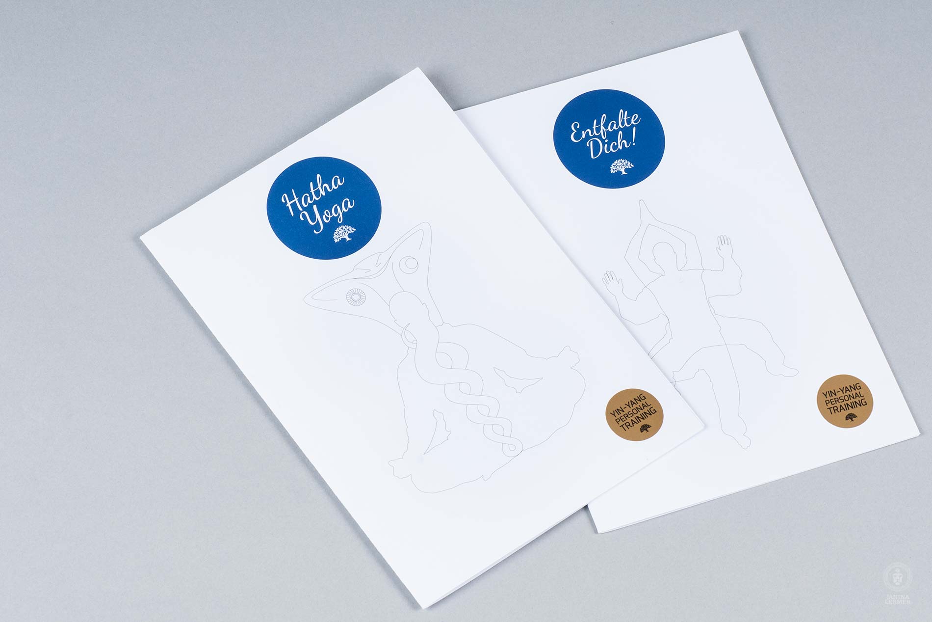 Janina-Lermer-Markenkommunikation-Brand-communication-Faltblatt-Flyer-Logo-Sticker-YinYangPersonaltrainer
