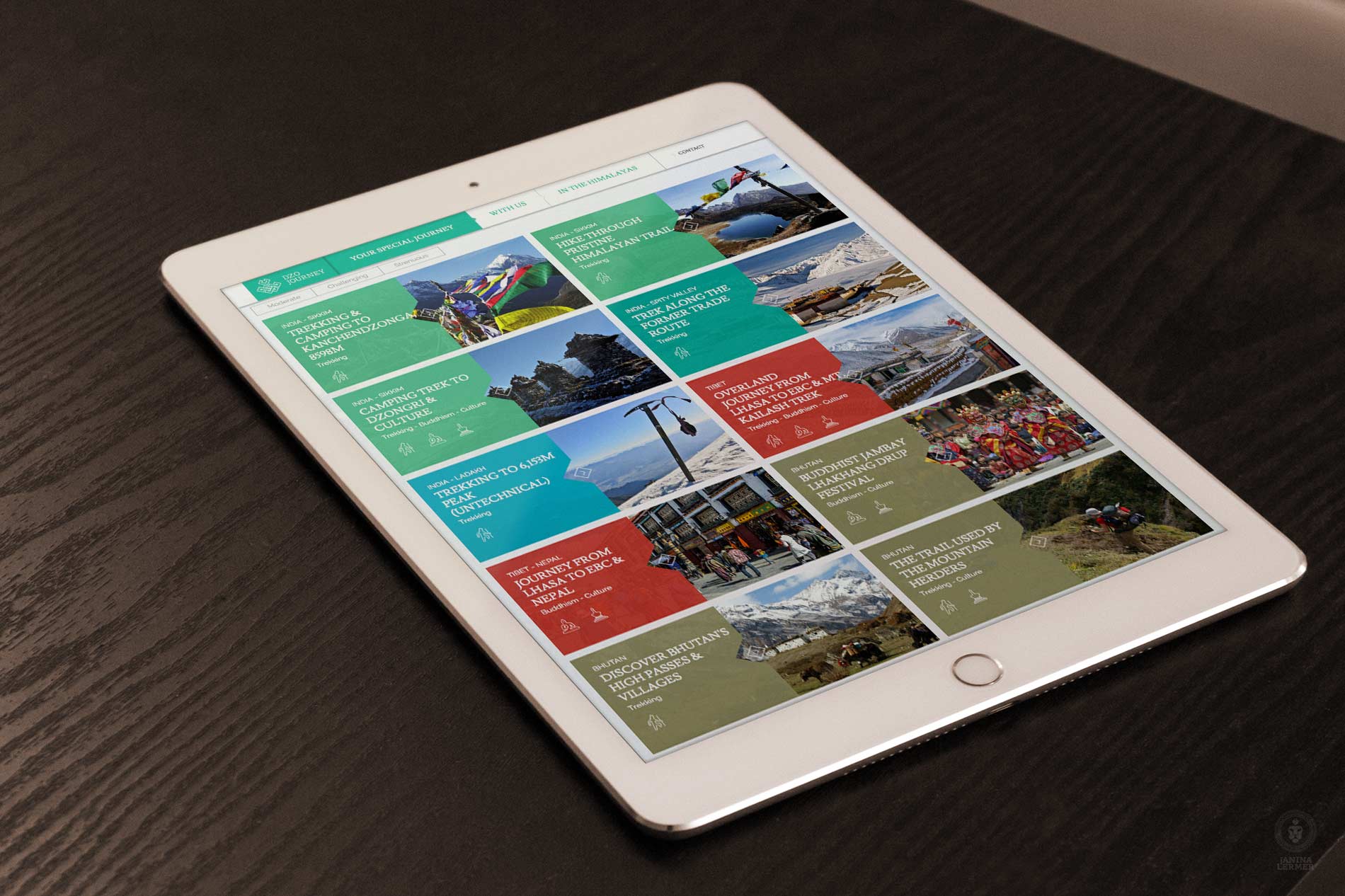 Webseitengestaltung-Webdesign-Travelcompany-Reisefirma-Himalaya-Dzo-Journey-Ipad-Reisen-Travel-Products